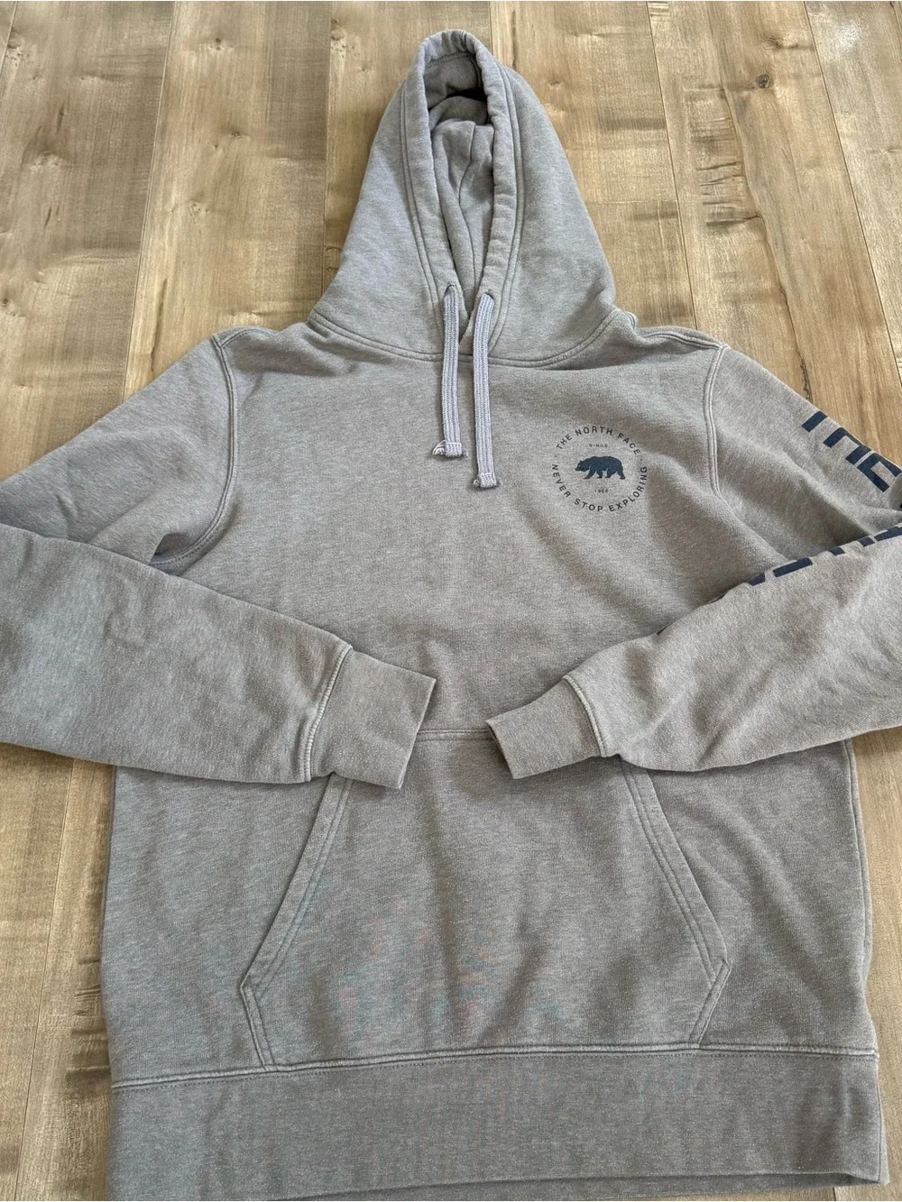 The North Face sleeve blue face